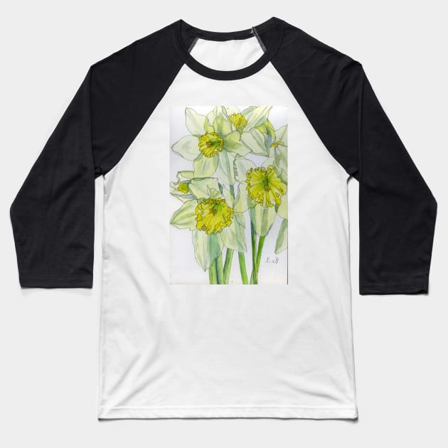 Daffodils watercolour painting Baseball T-Shirt by esvb